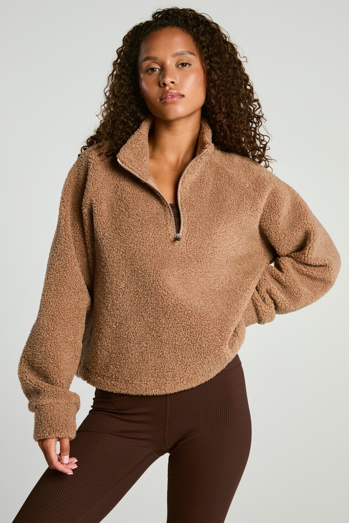 Lucia Half Zip - Taupe
