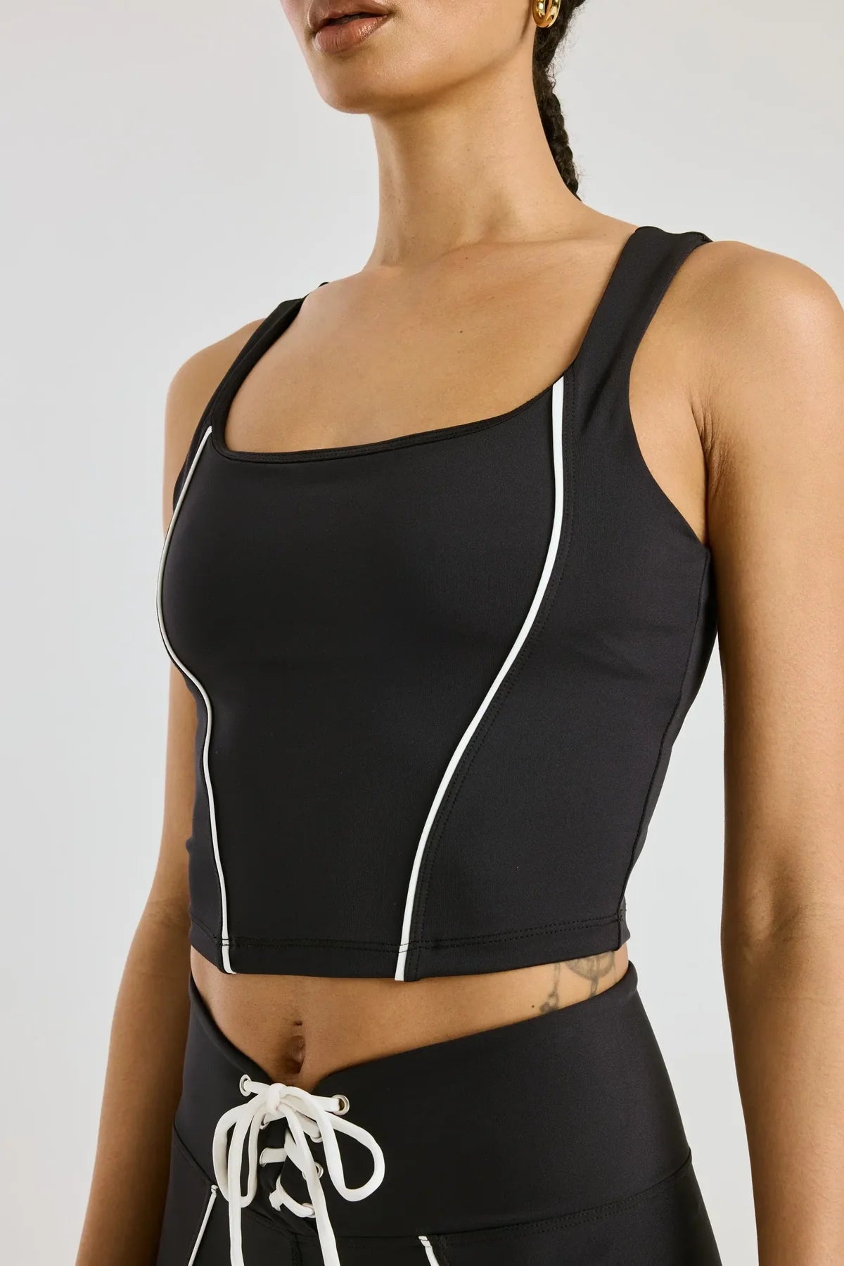 Corset Tank - Black/White
