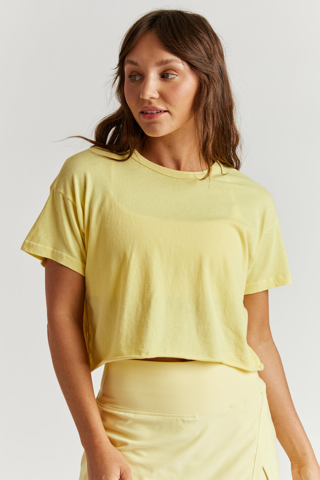 Cropped Tee - Baby Yellow
