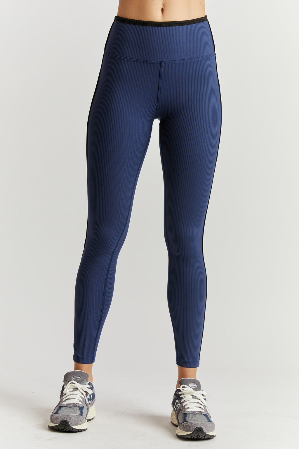 Ribbed Track Legging - Navy/Black