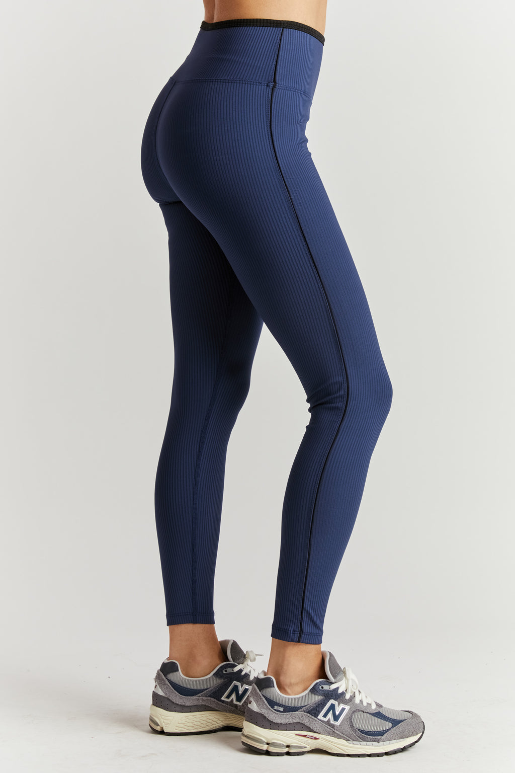 Ribbed Track Legging - Navy/Black