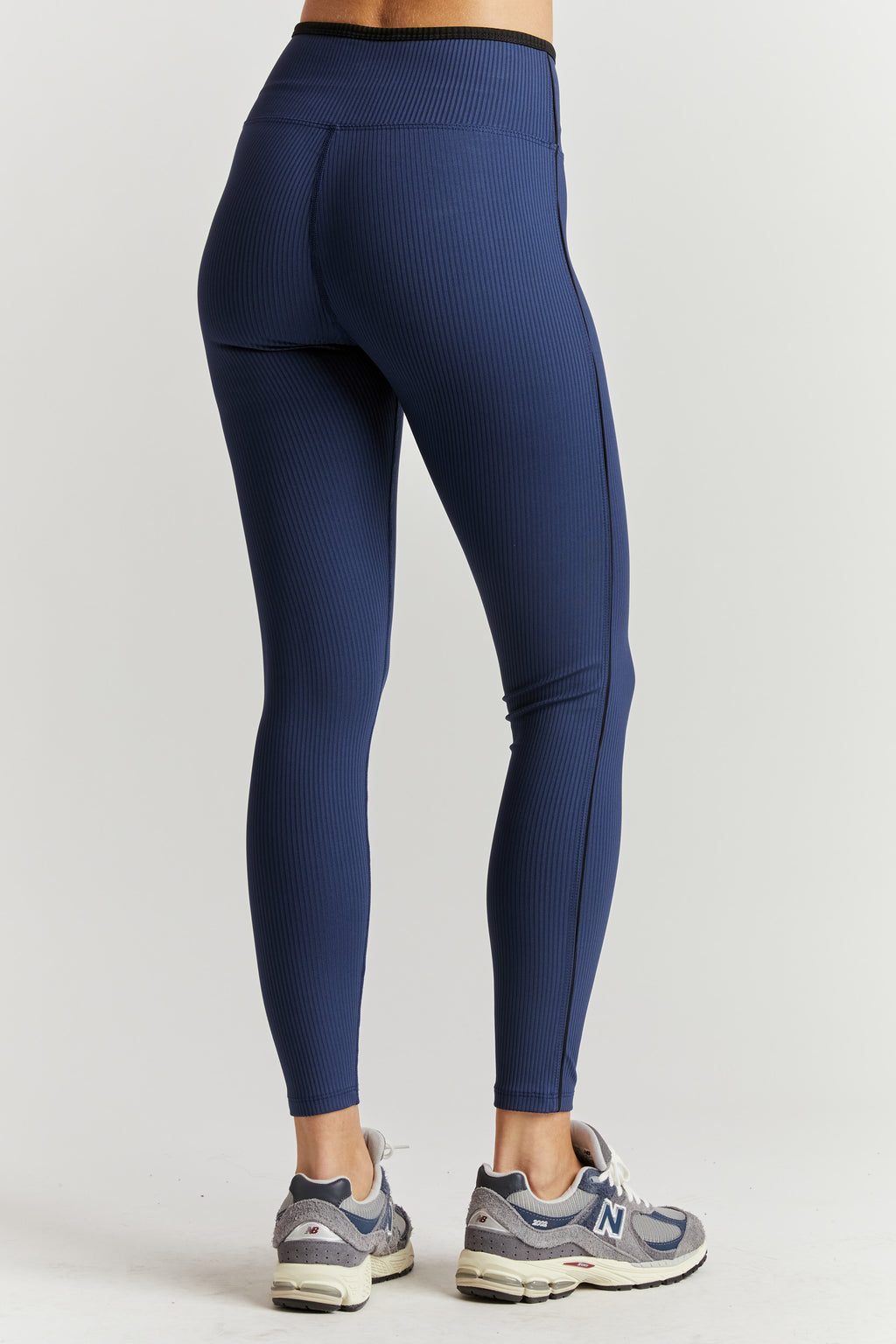 Ribbed Track Legging - Navy/Black