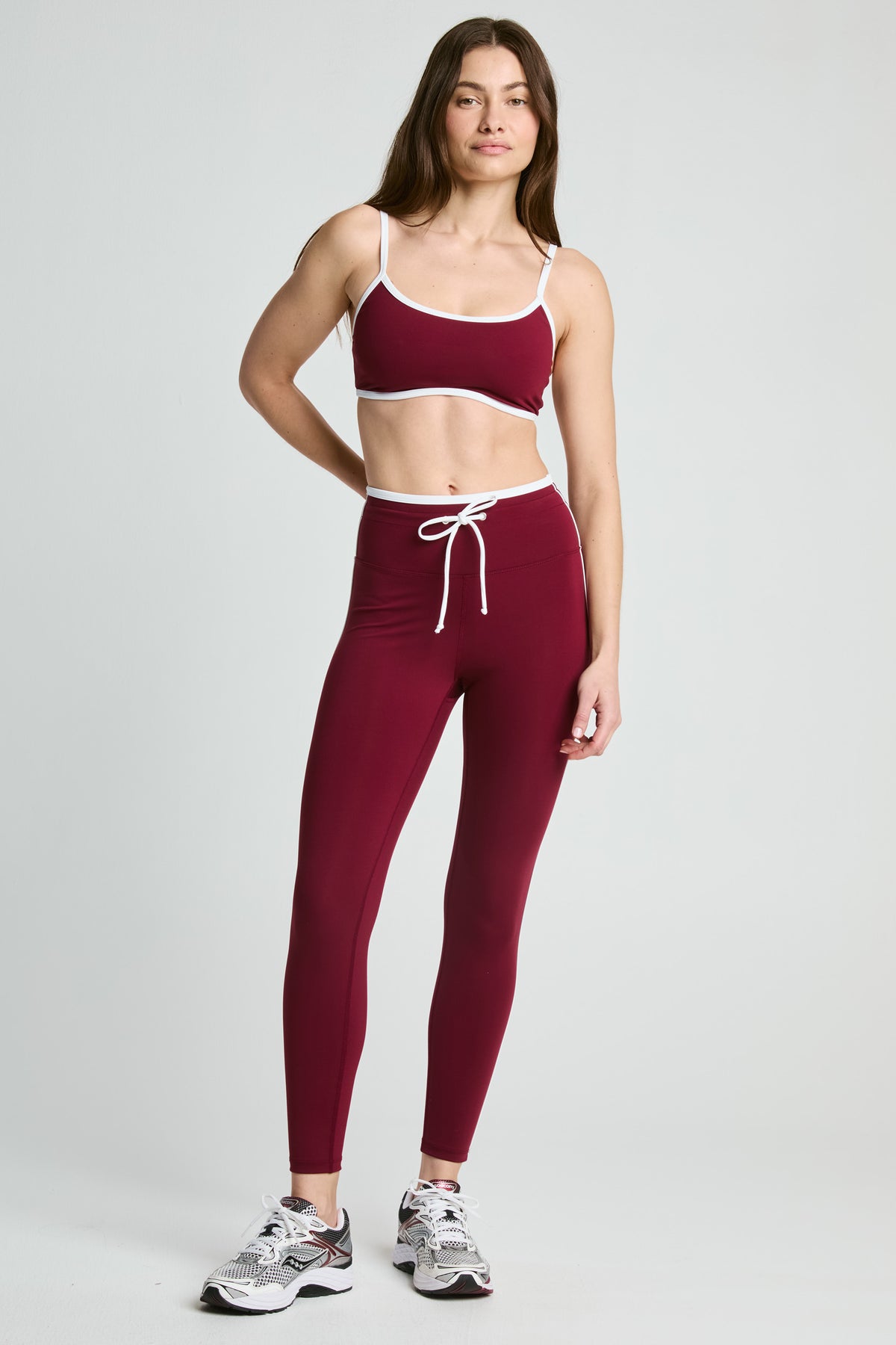 Sport Sprint Legging - Burgandy/Cream