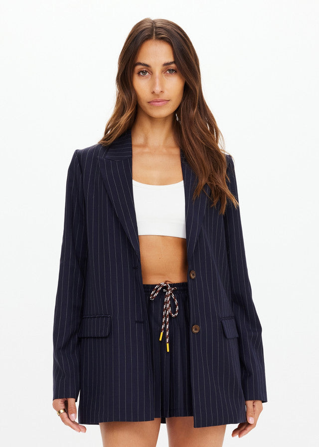 Wool Cadiz Pleated Skirt - Stripe