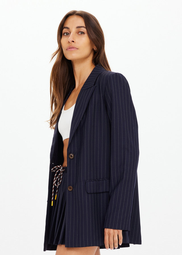 Wool Boyfriend Blazer - Stripe