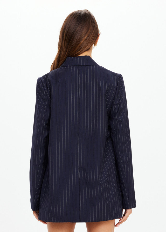 Wool Boyfriend Blazer - Stripe