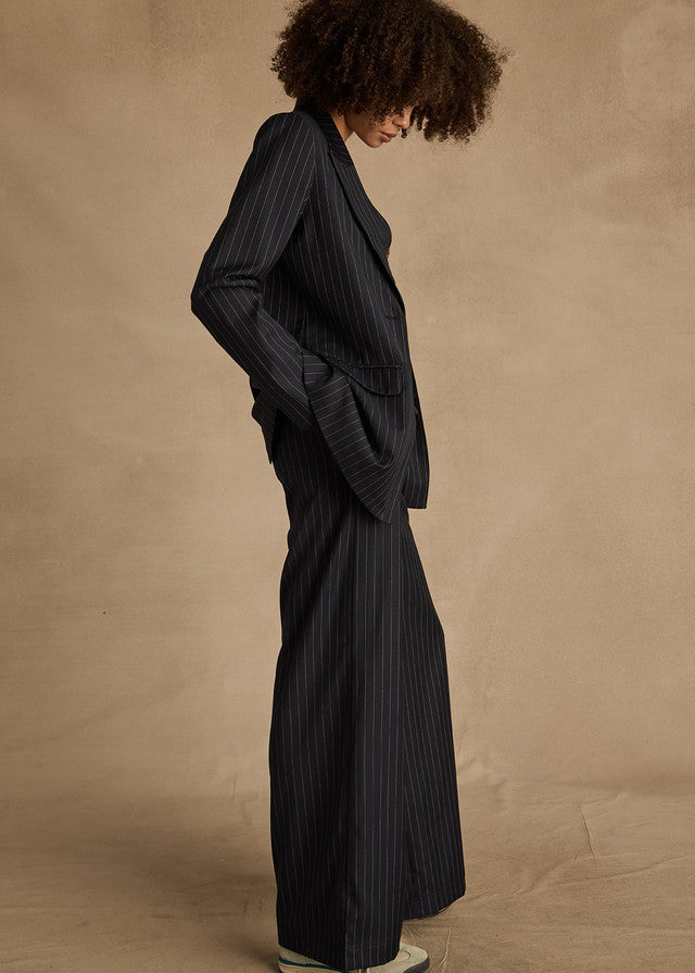Wool Boyfriend Blazer - Stripe