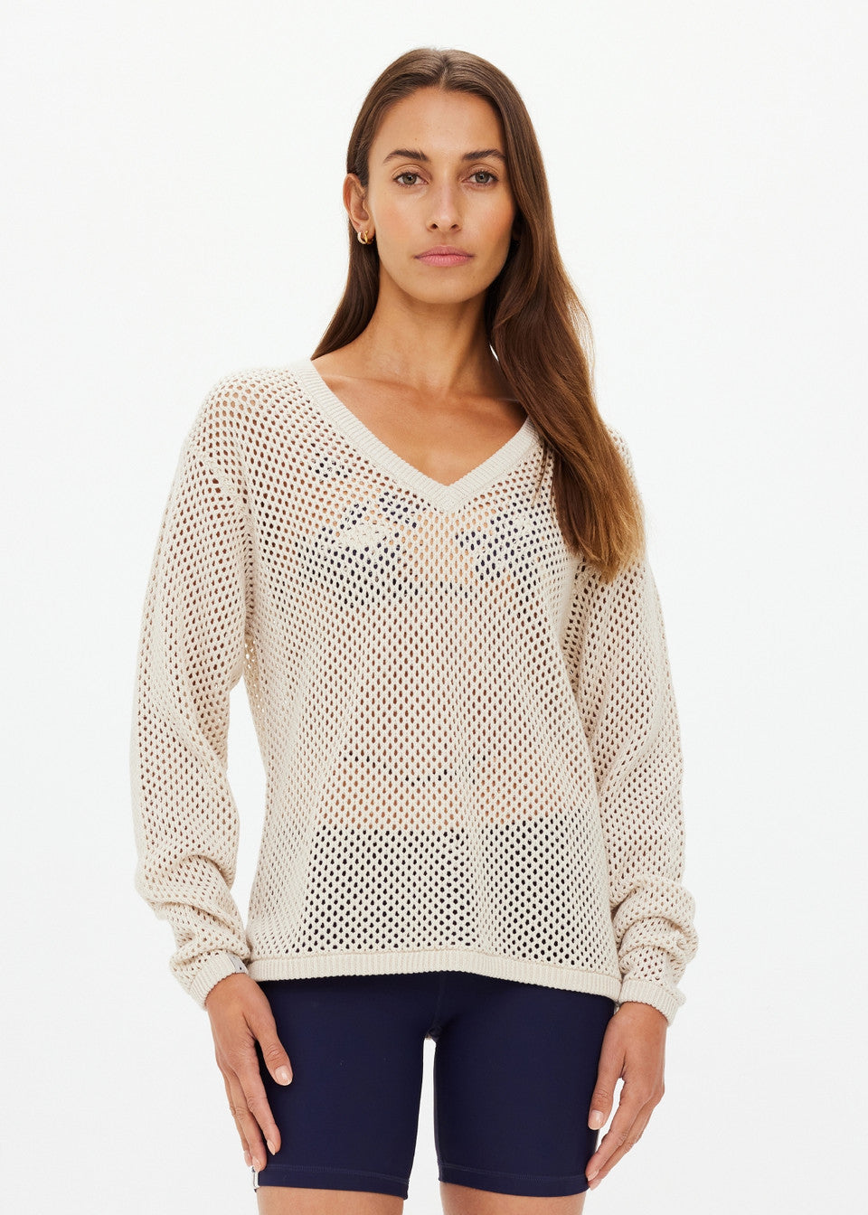 Josephine V Neck Knit - Natural