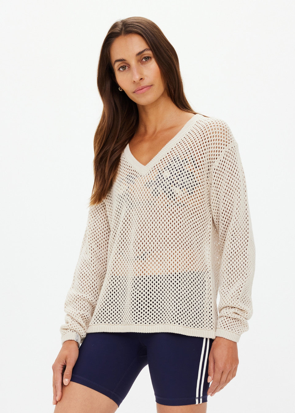 Josephine V Neck Knit - Natural