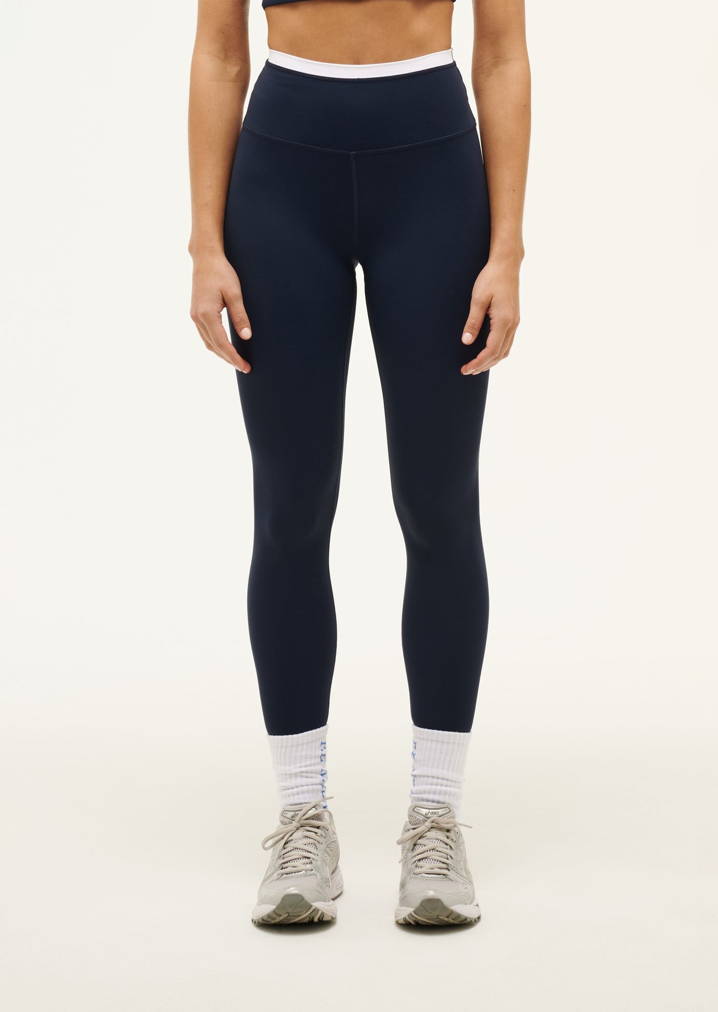 Vita Full Length Legging - Dark Navy / White
