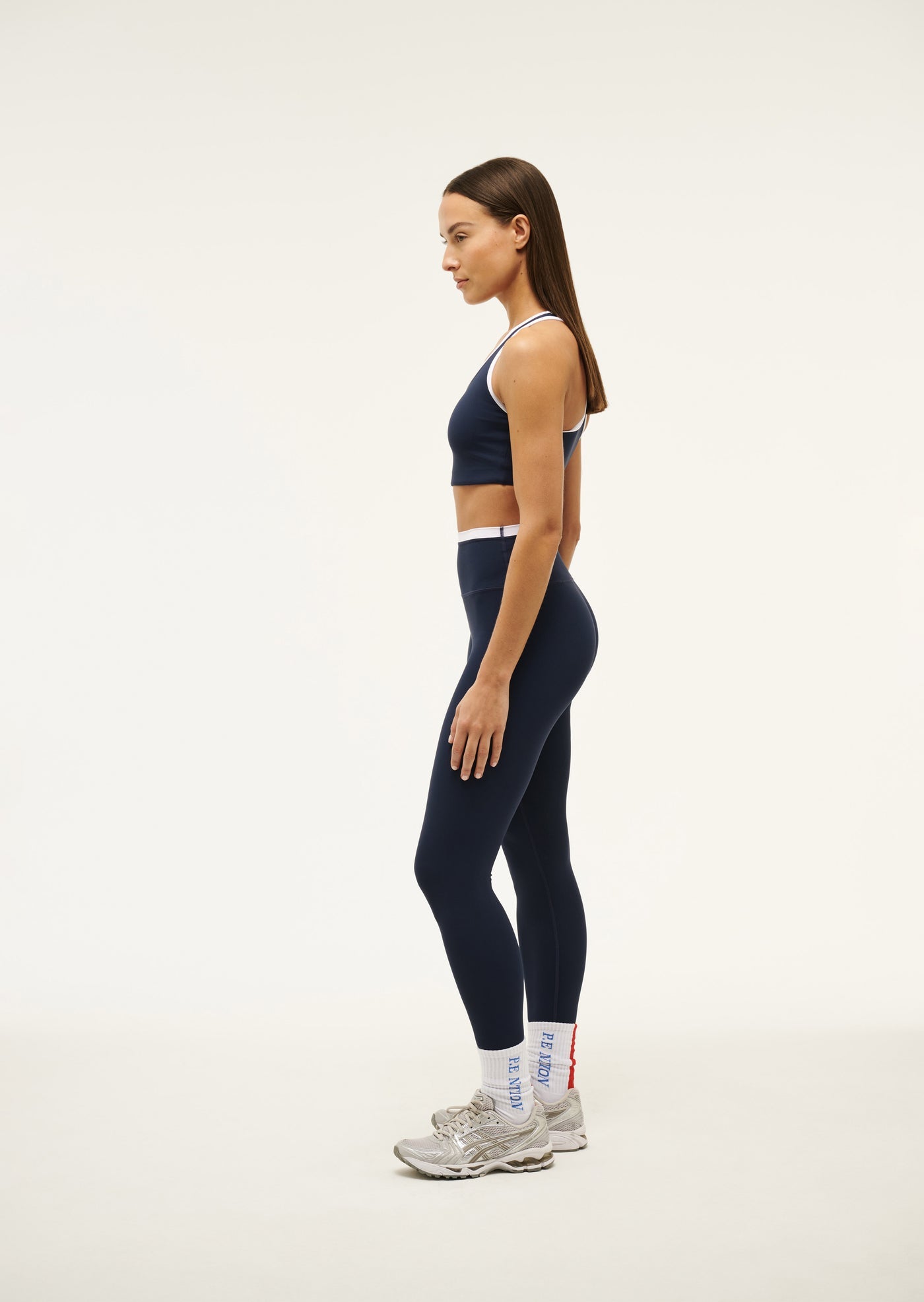 Vita Full Length Legging - Dark Navy / White