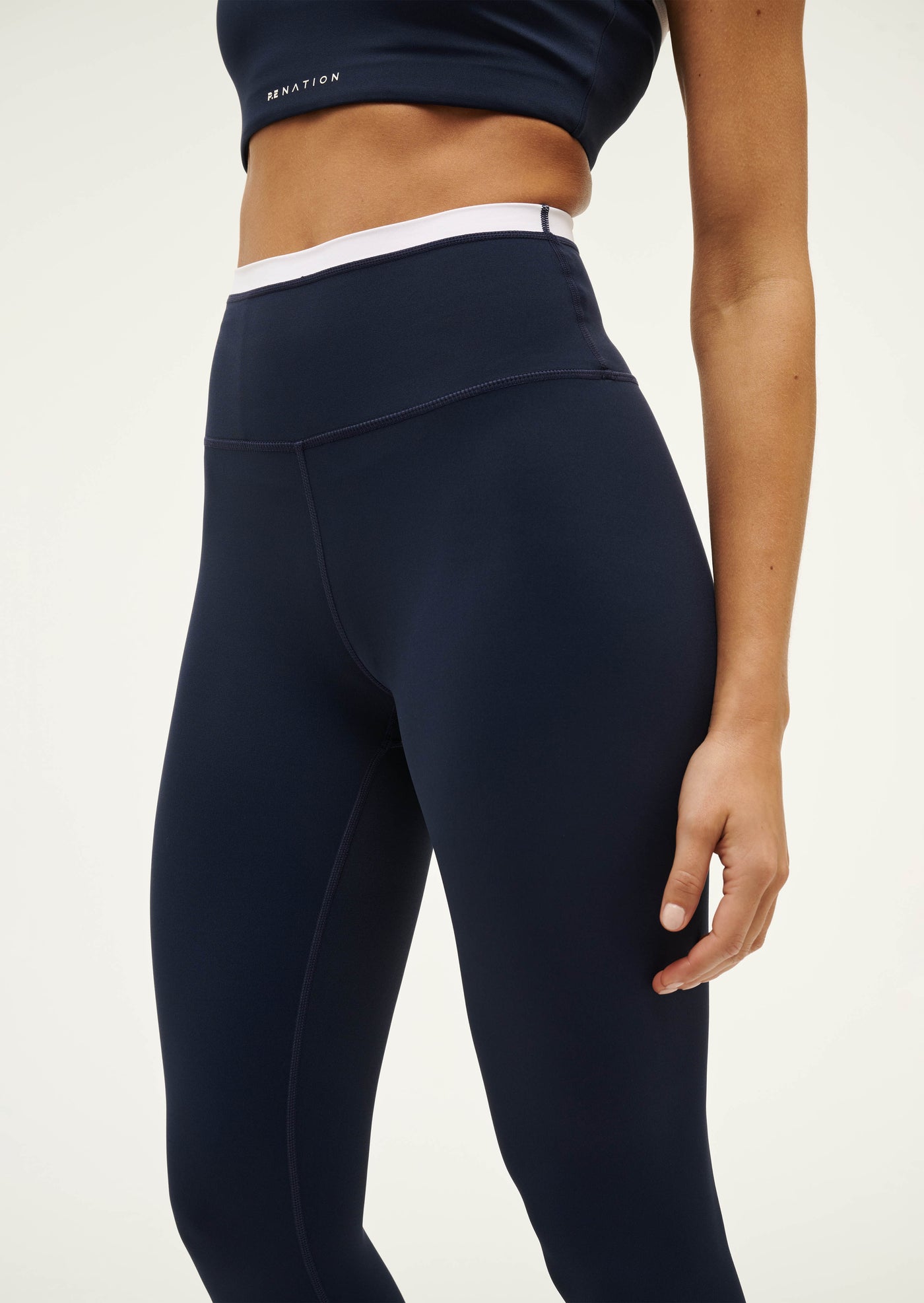Vita Full Length Legging - Dark Navy / White