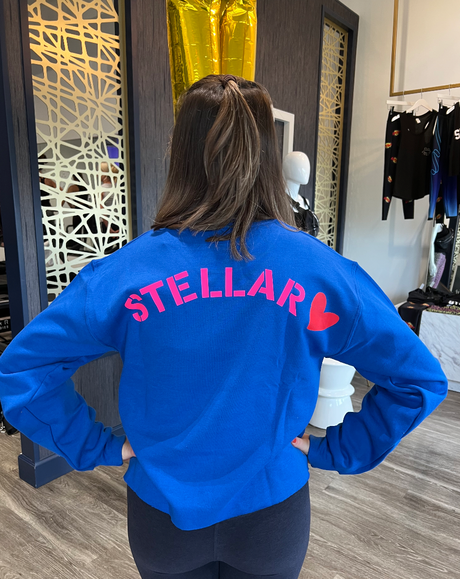 Royal Blue Stellar Logo Cropped Sweatshirt