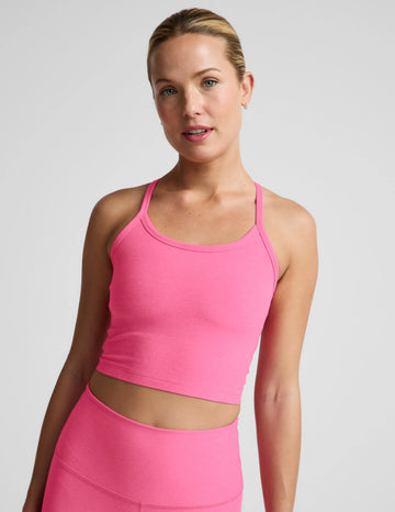 Spacedye Racerback Cropped Tank - Luscious Pink