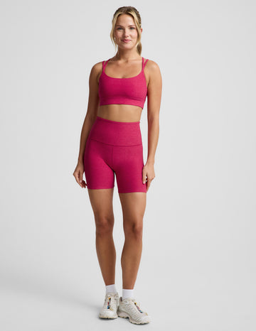 Spacedye Keep Pace 5" Short - Berry Red Heather