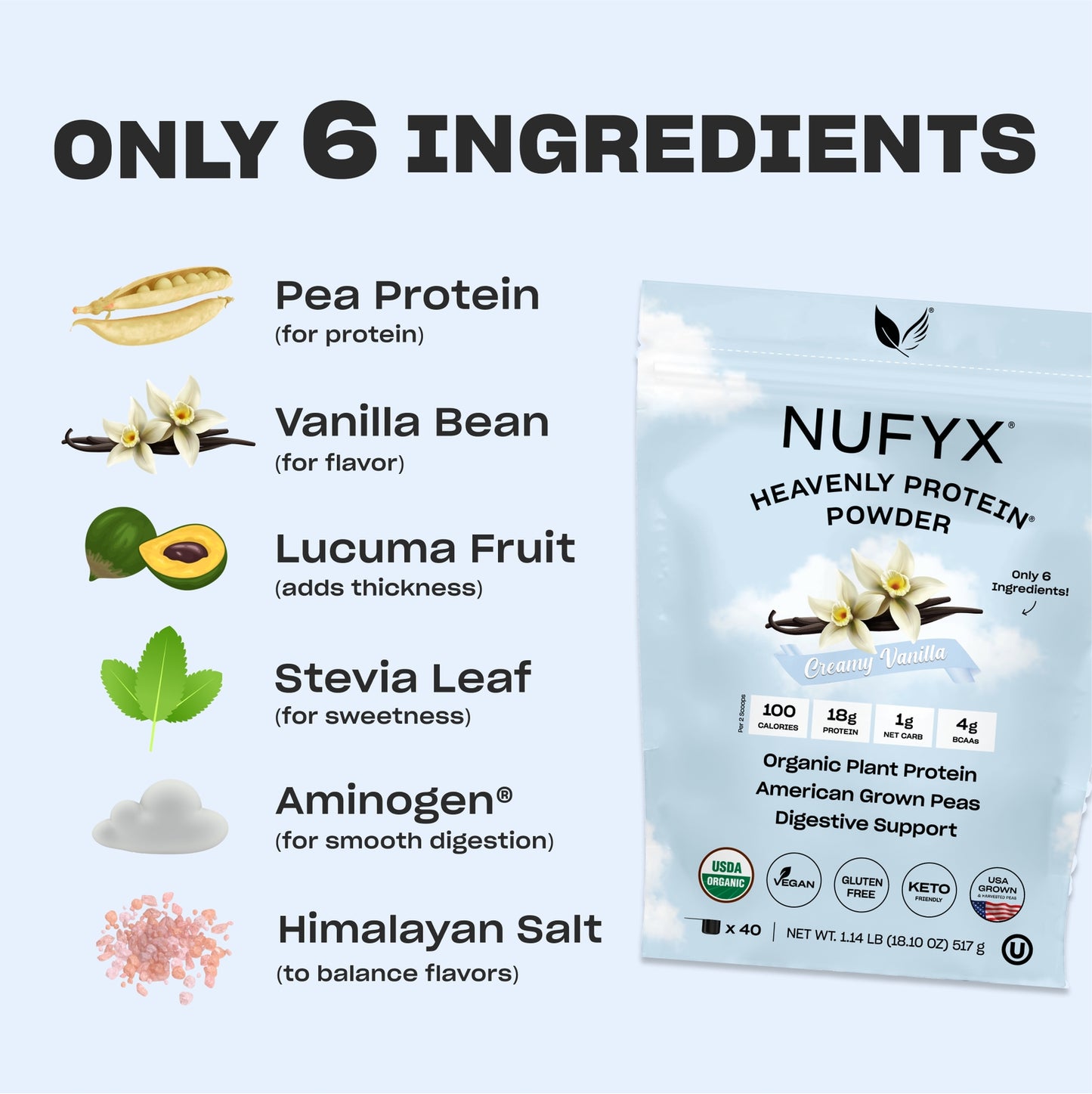 Heavenly Protein Powder - Vanilla - 10 Packets