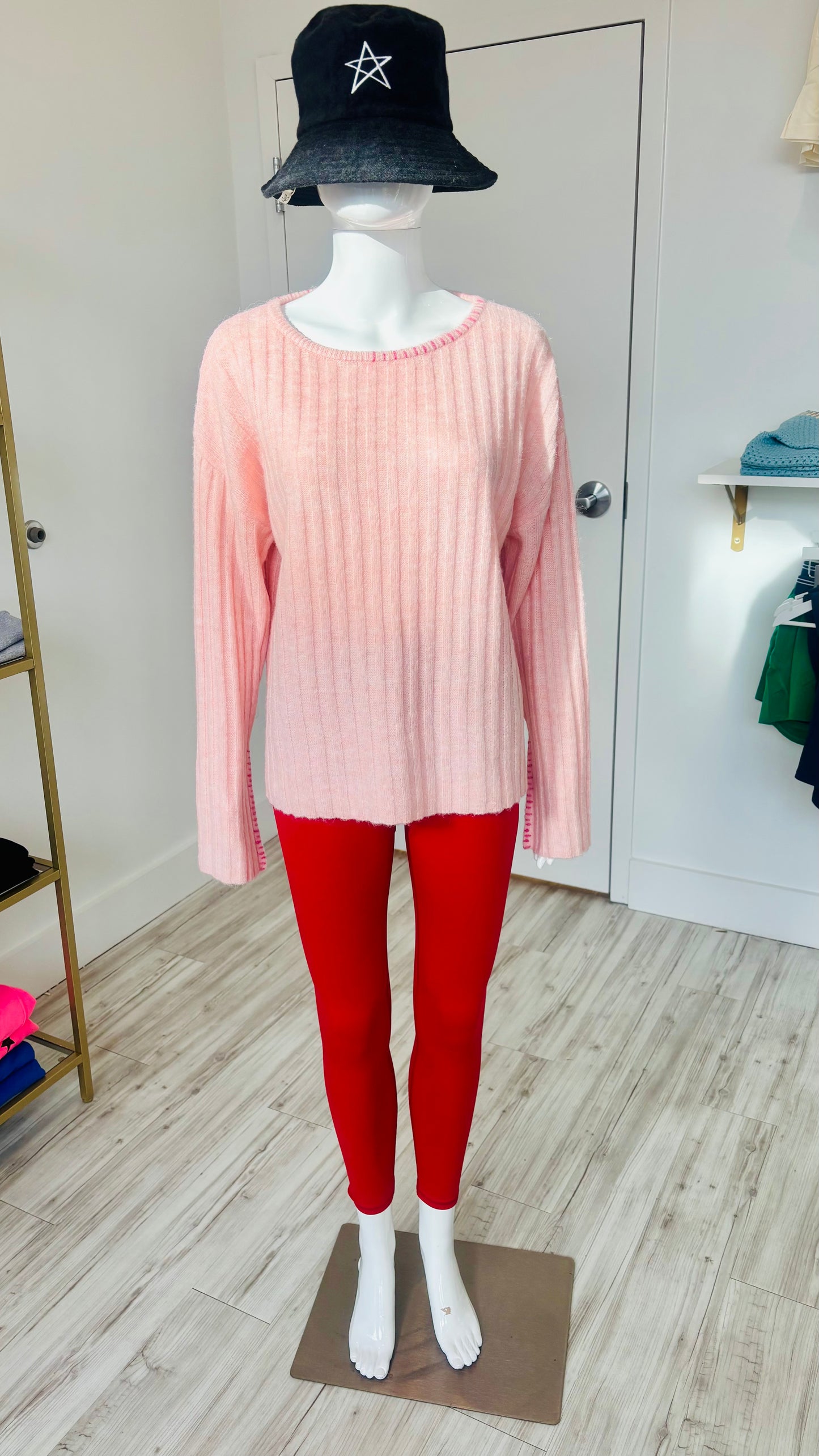 Ribbed Boat Neck - Iconic Pink