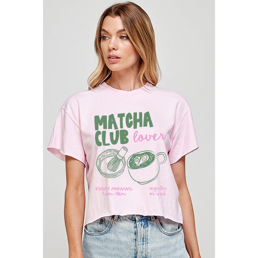 Matcha Club Vintage Graphic Crop Top - Blossom