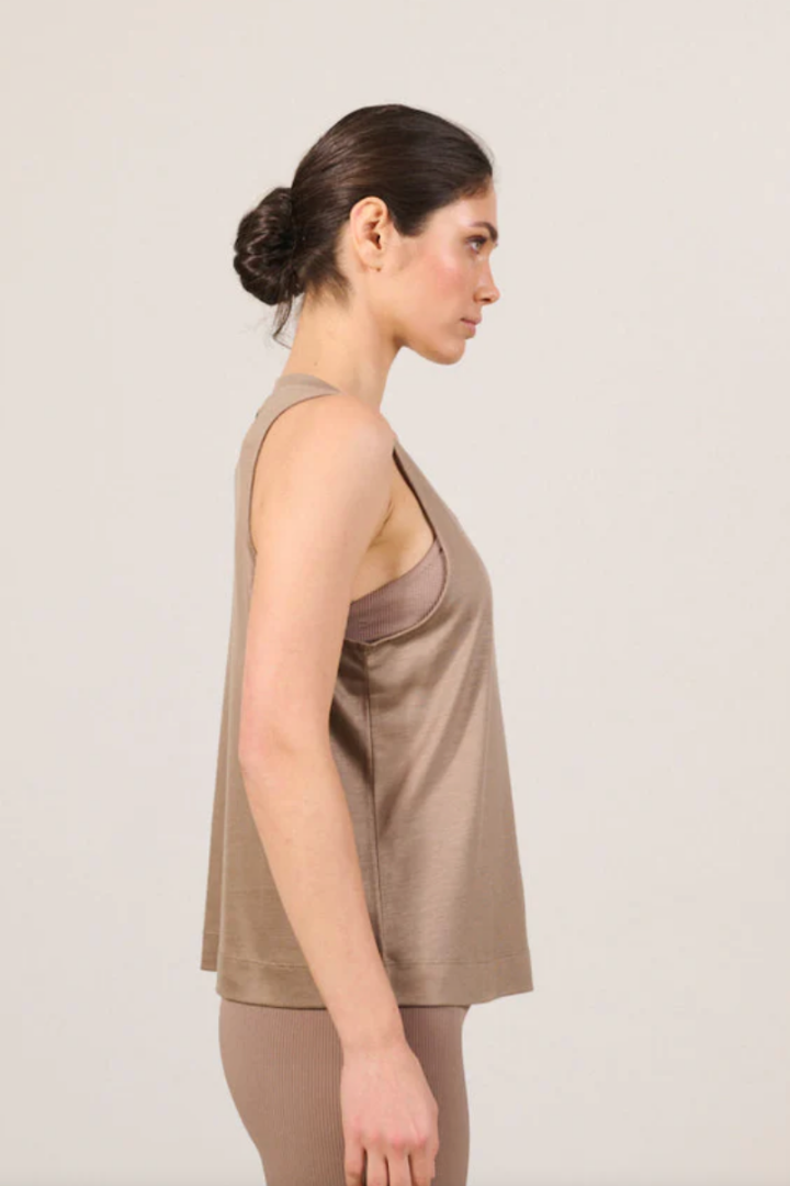 Stevie Tencel Relaxed Tank - Fossil