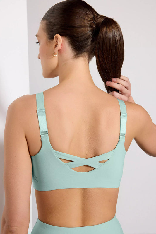 Explore Adjustable Medium Support Bra Peached - Blue Haze