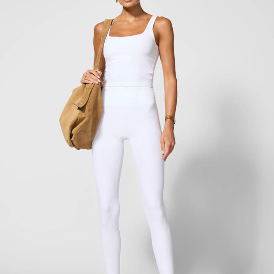 ribbed workout tank brilliant white on model