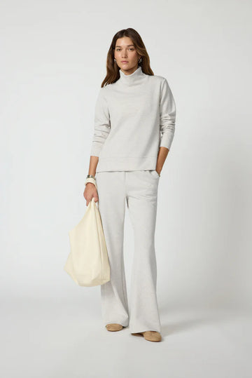 Dreamweave Mock Neck Sweatshirt - Htr Moonbeam