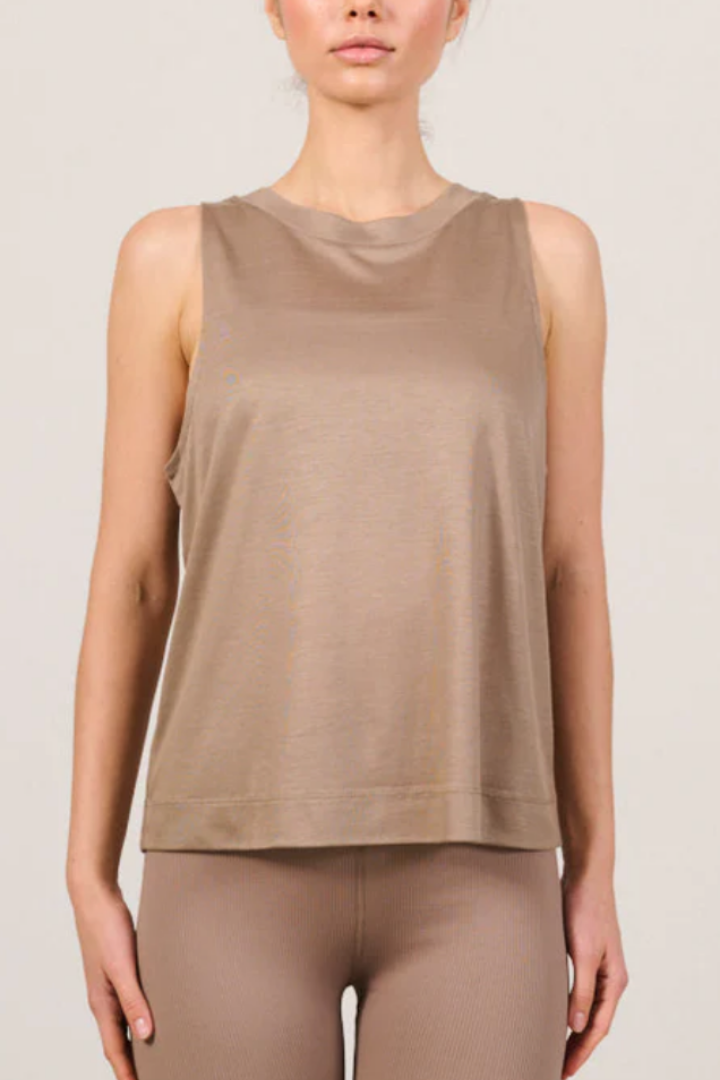 Stevie Tencel Relaxed Tank - Fossil