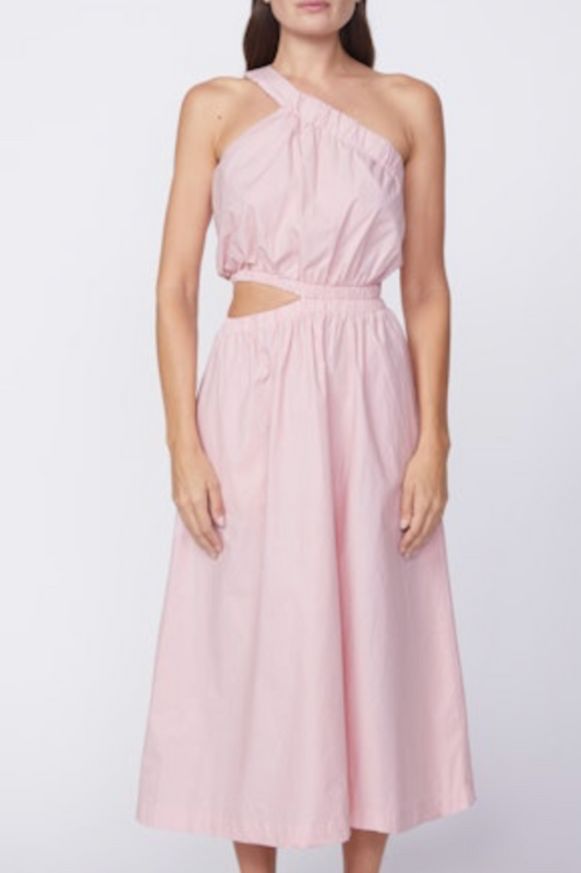 Fine Poplin One Shoulder Midi Dress