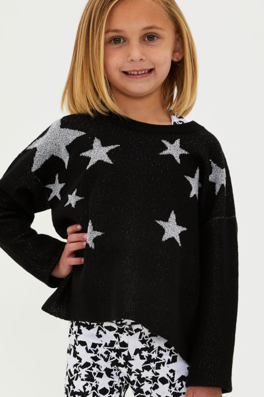 Kids Ava Silver Star Sweater