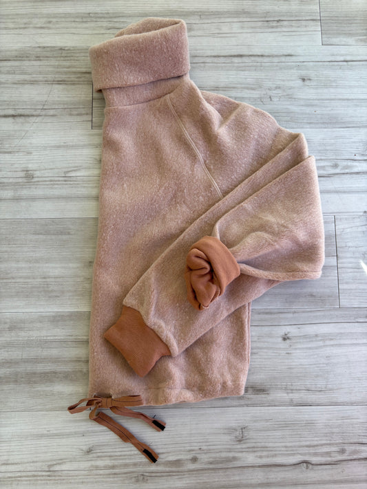 Plush Fleece Funnel Neck Pullover - Cafe