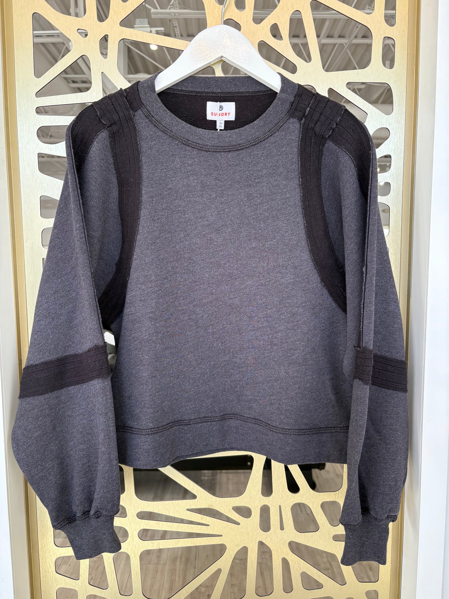 Raw Seamed Sweatshirt - Washed Black