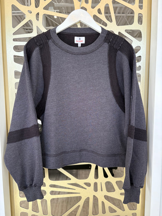Raw Seamed Sweatshirt - Washed Black