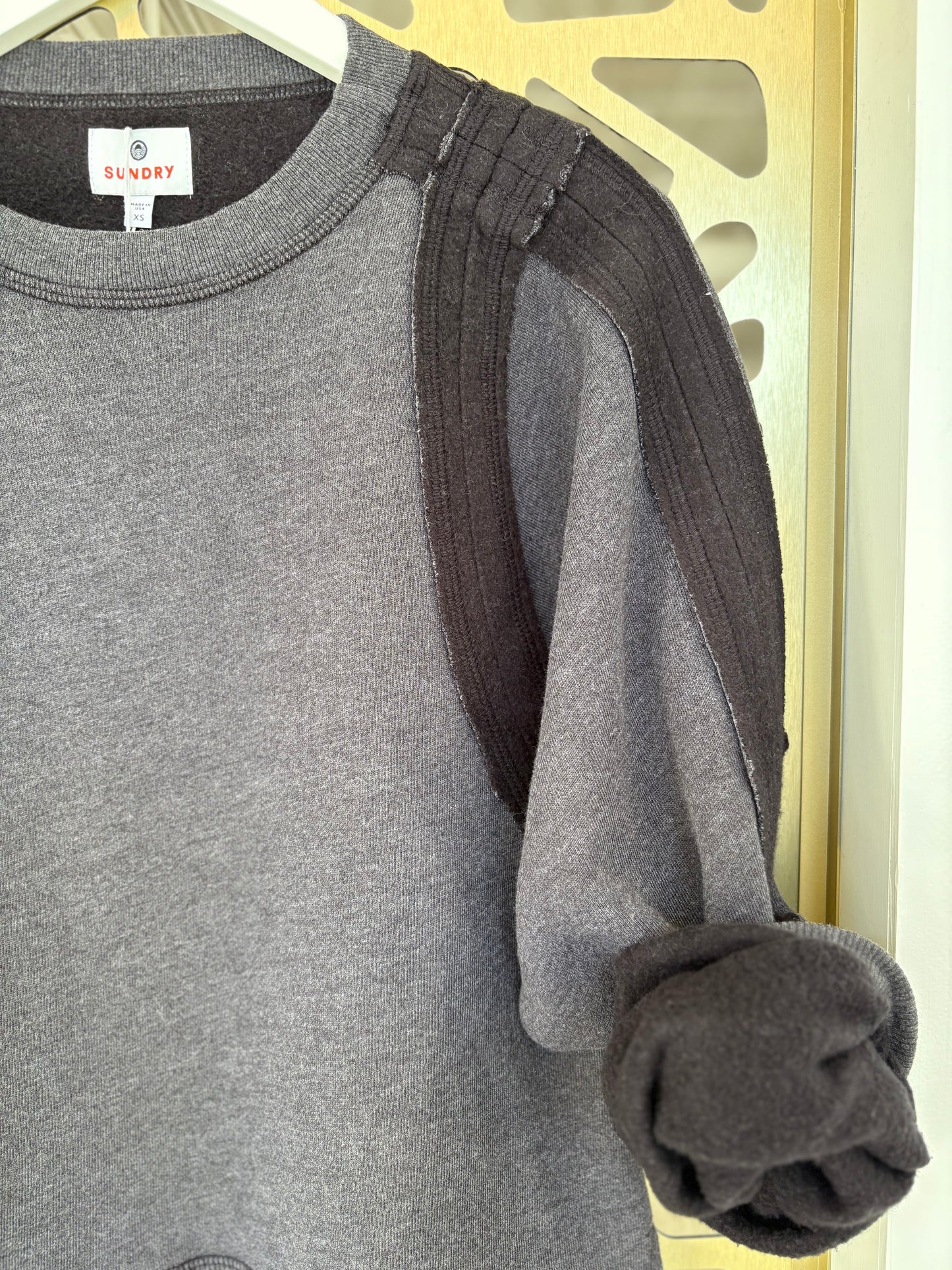 Raw Seamed Sweatshirt - Washed Black