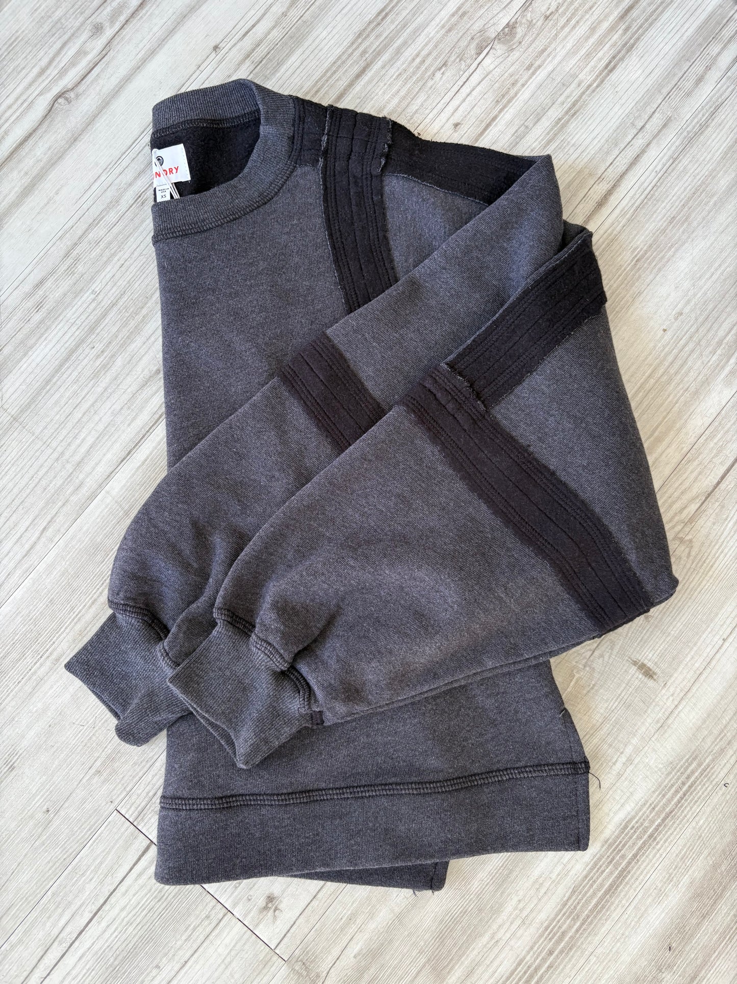 Raw Seamed Sweatshirt - Washed Black