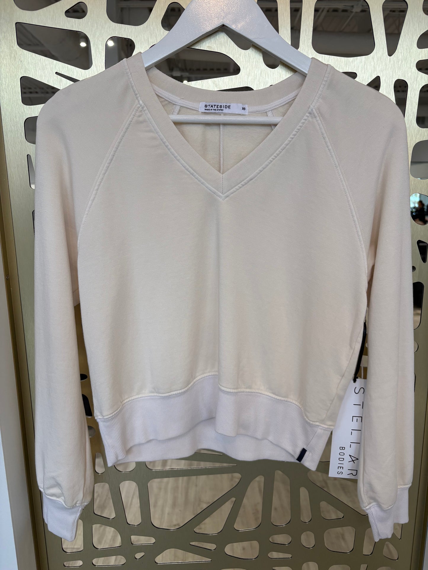 Softest Fleece Raglan V-Neck Pullover - Cream