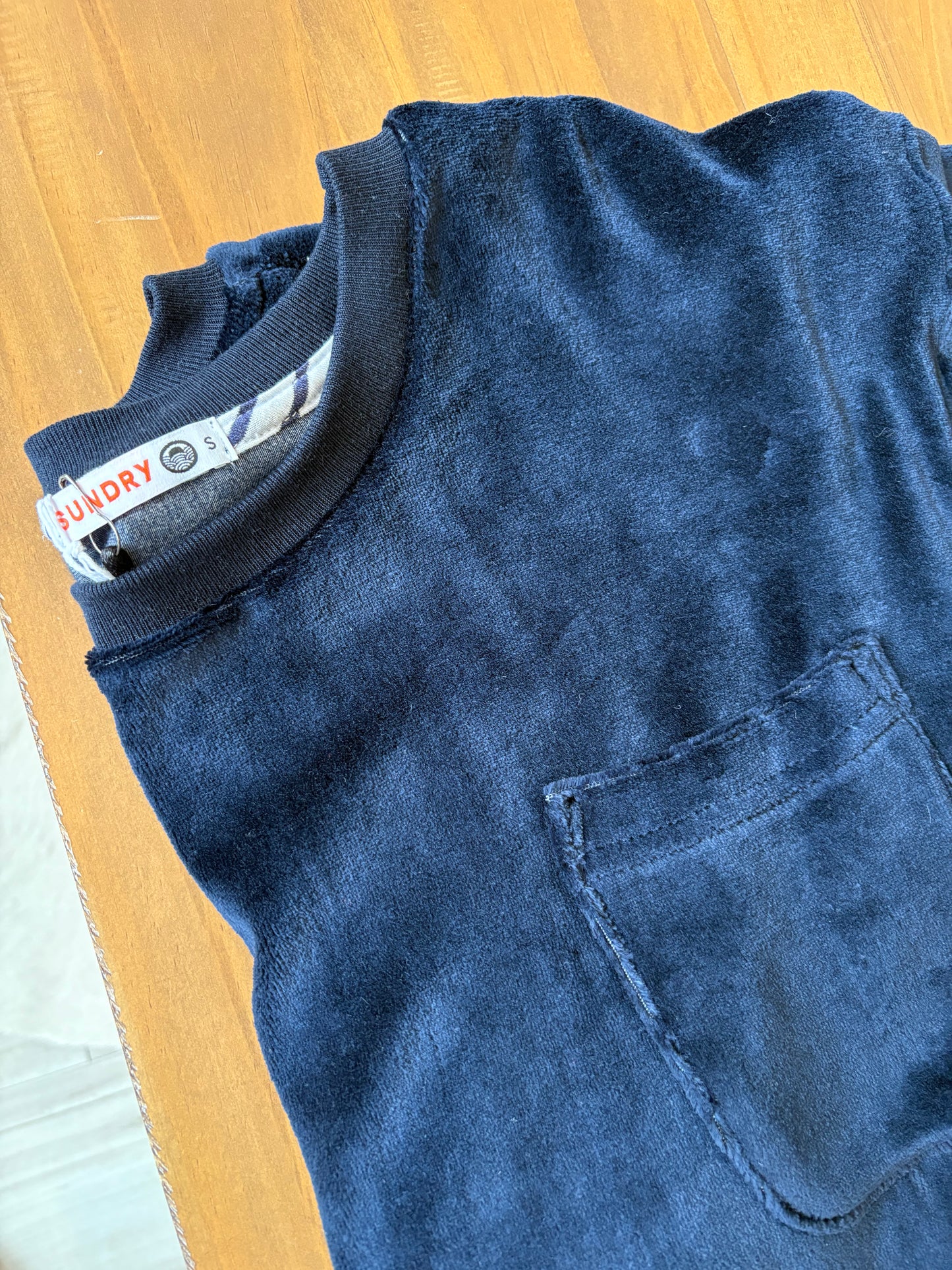 Velour Sweatshirt - Deep Navy