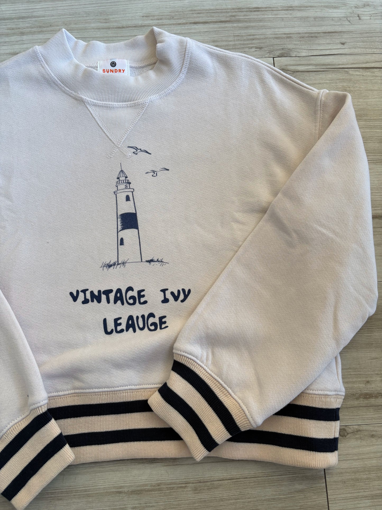 Athletic Sweatshirt - Vintage Ivy League - Oyster