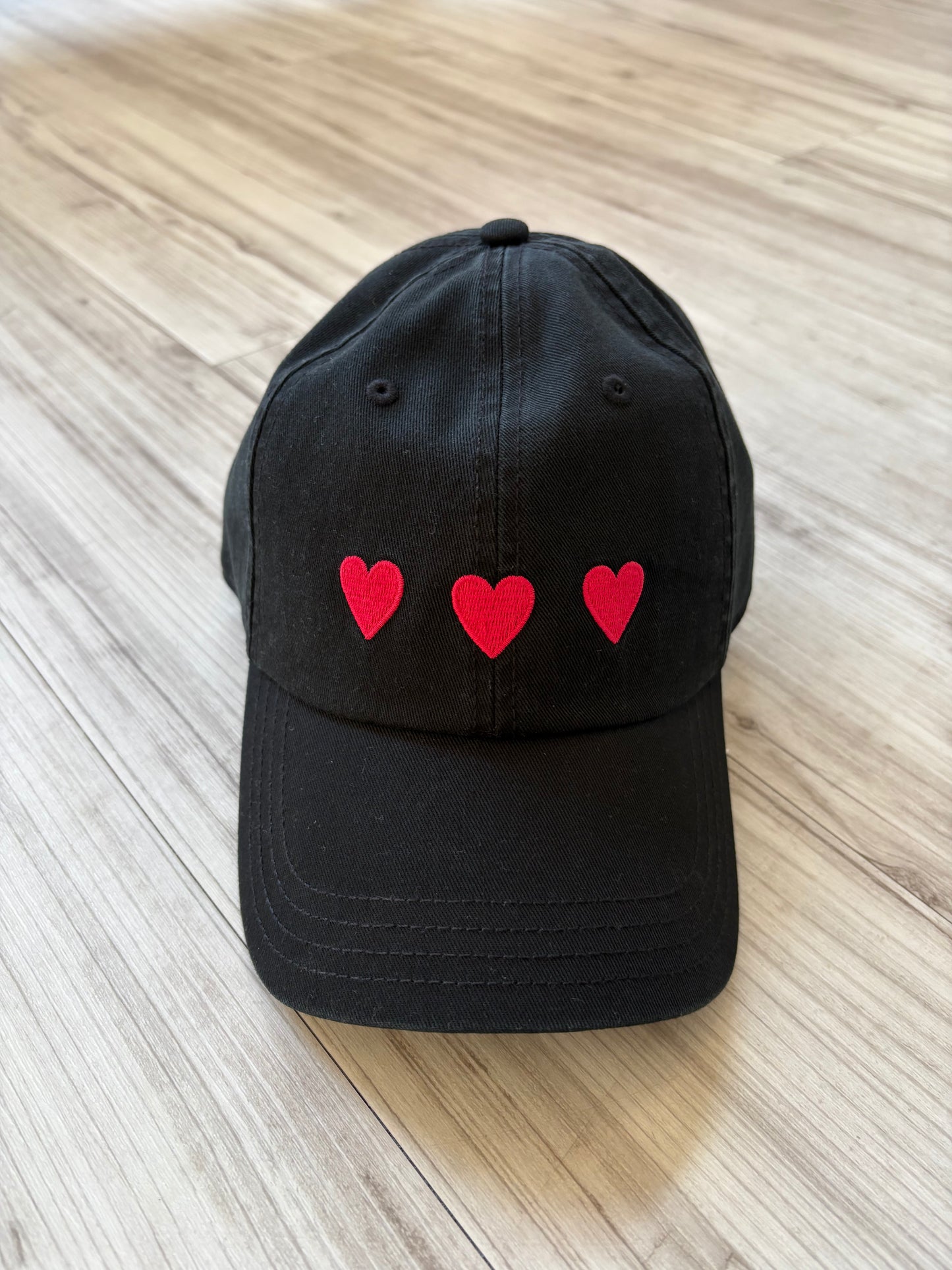 3 Of Hearts Dad Cap - Black