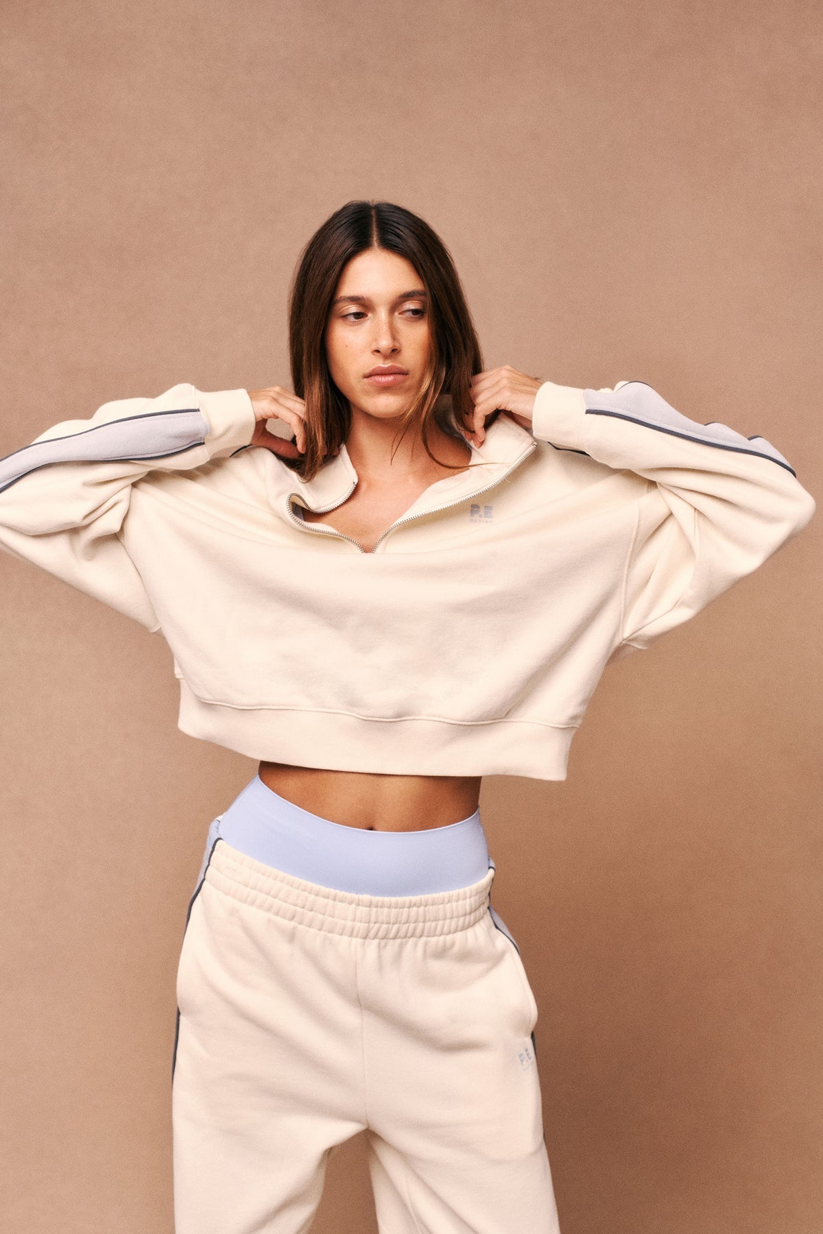 Align Zip Neck Sweat - Whisper White