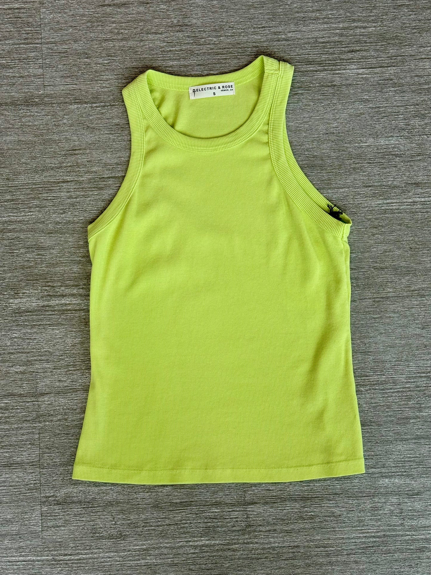 Sinclair Tank Cotton Rib - Chartreuse