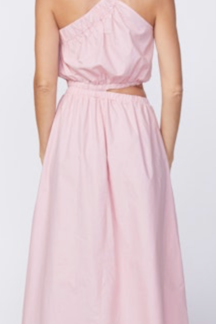 Fine Poplin One Shoulder Midi Dress