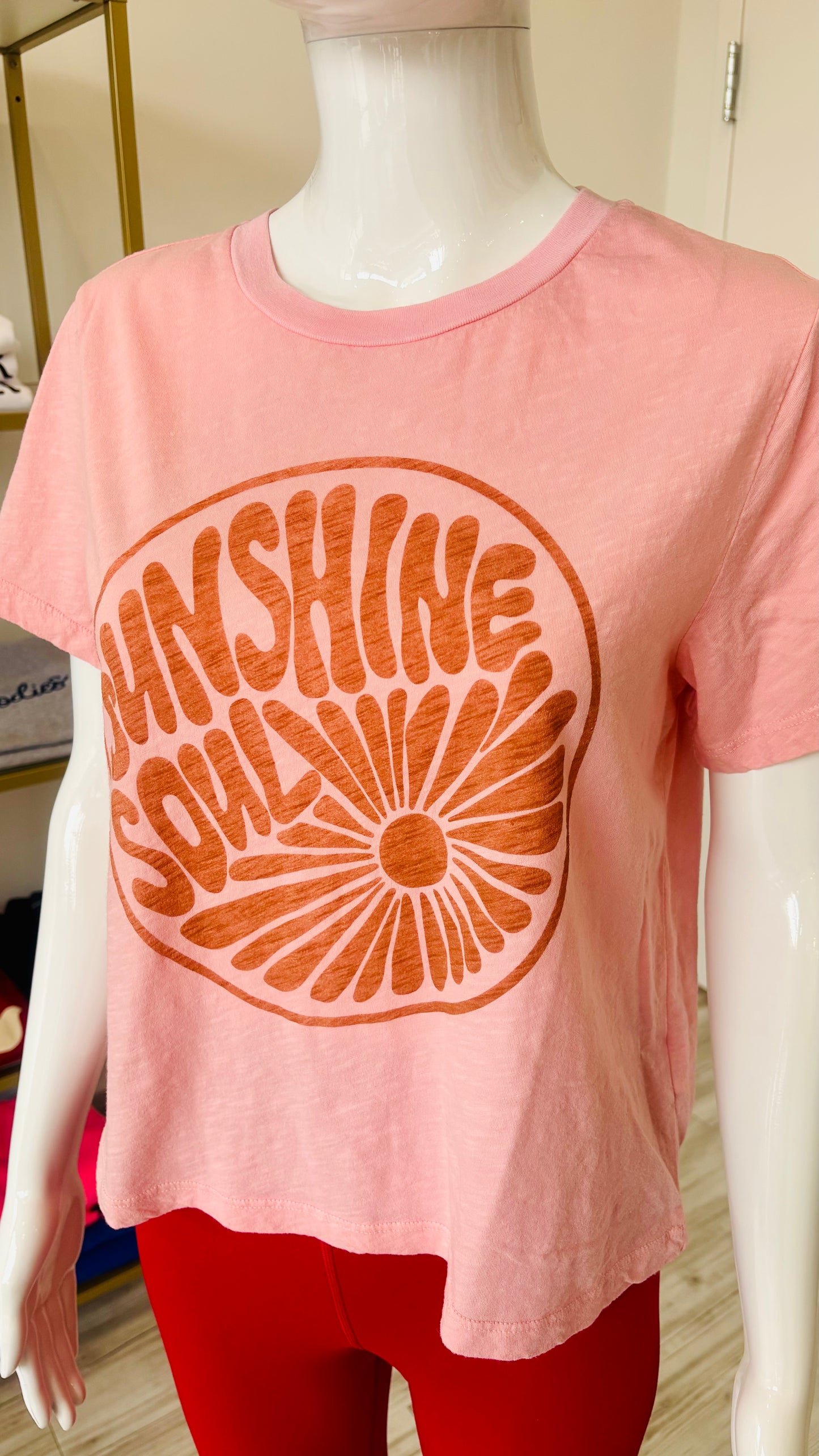 Crew Neck Tee - Sunshine - Iconic Pink