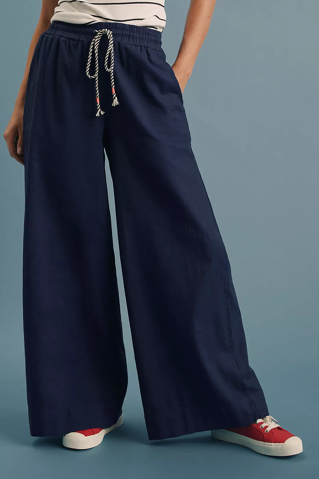 Wide Leg Pants - Navy