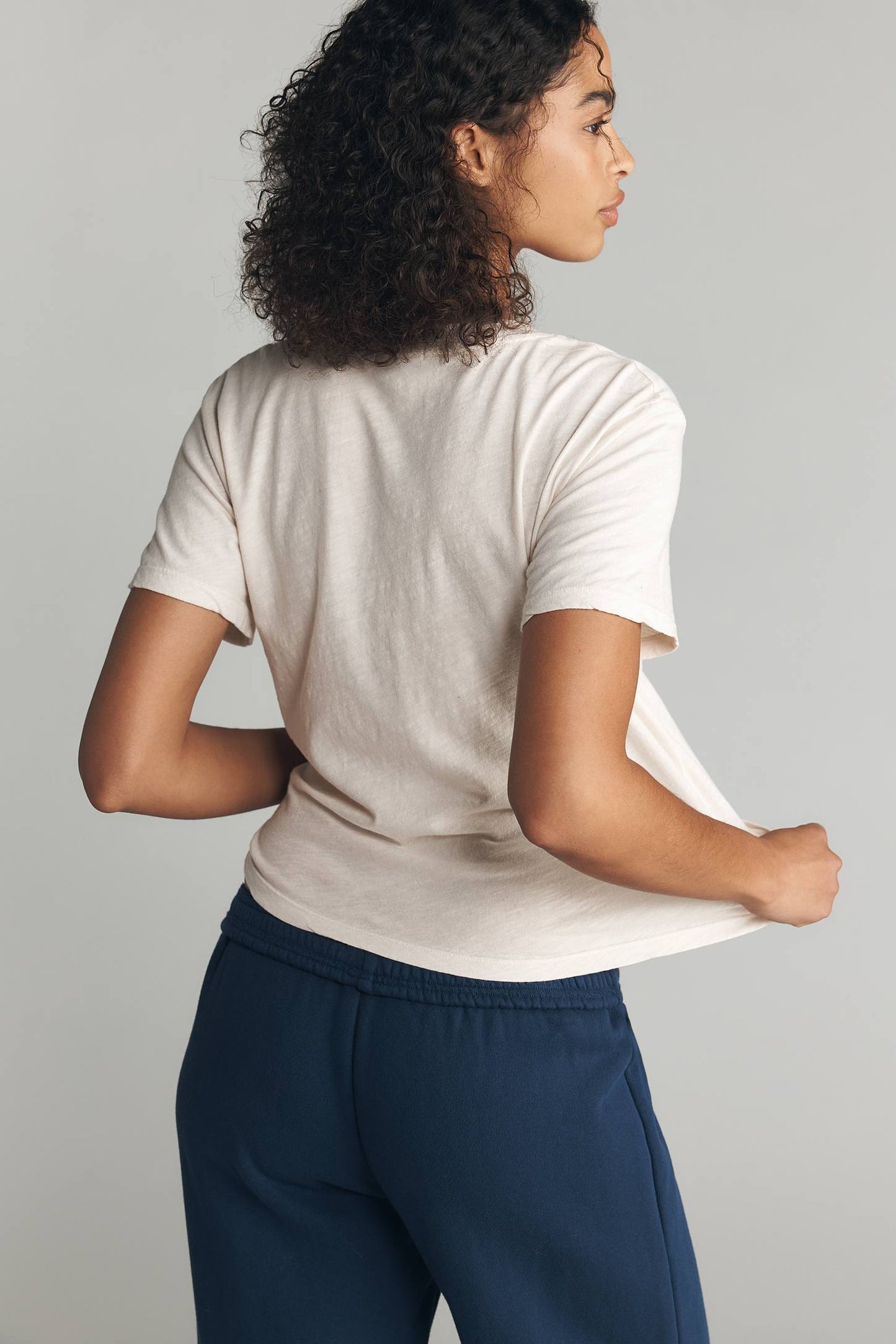 Boxy Crew Tee - French Academy - Oyster