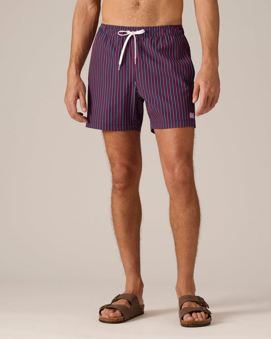 Mens 5.5In R&R Trunk - Gojiberry/Navy/White Stripe