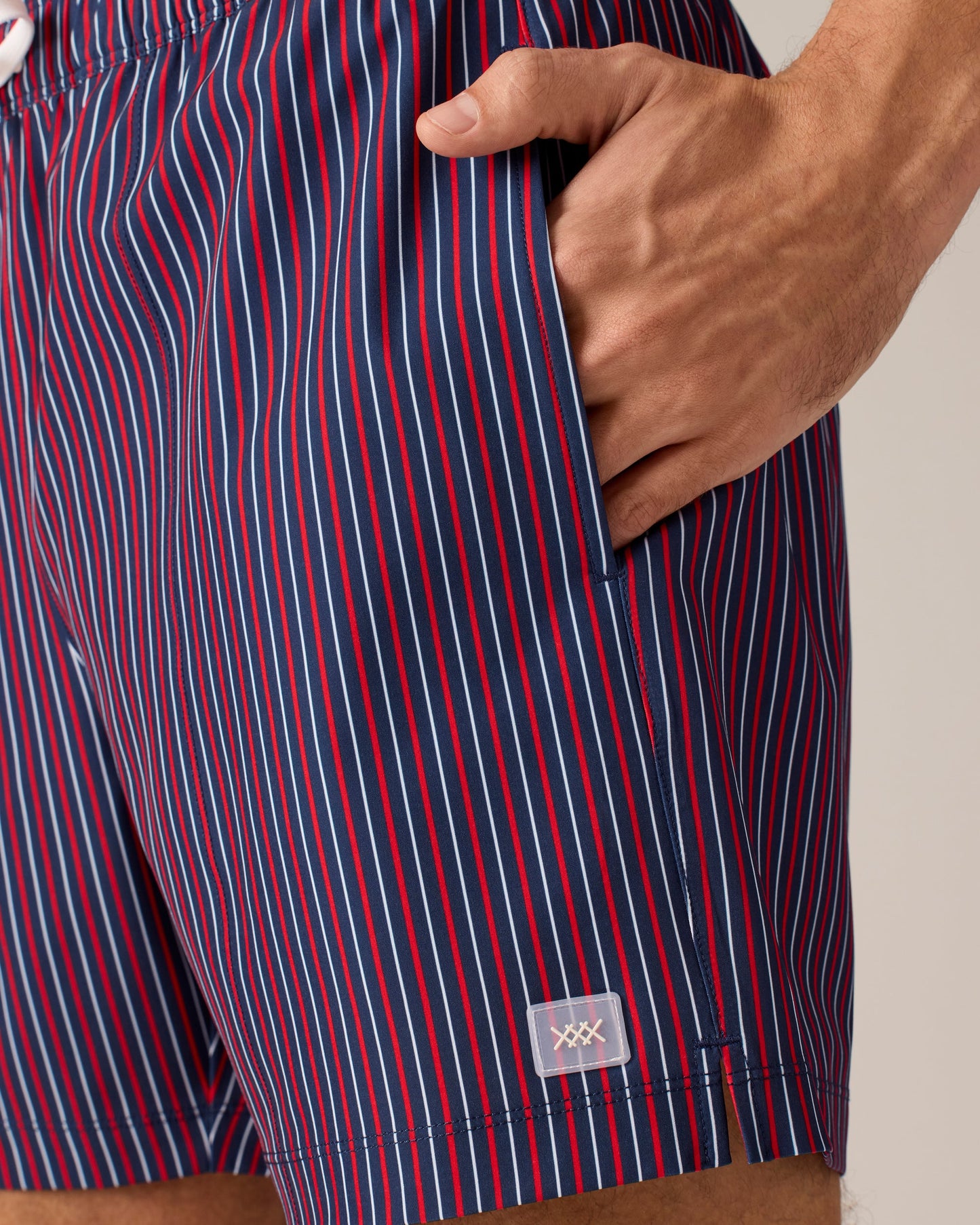 Mens 5.5In R&R Trunk - Gojiberry/Navy/White Stripe