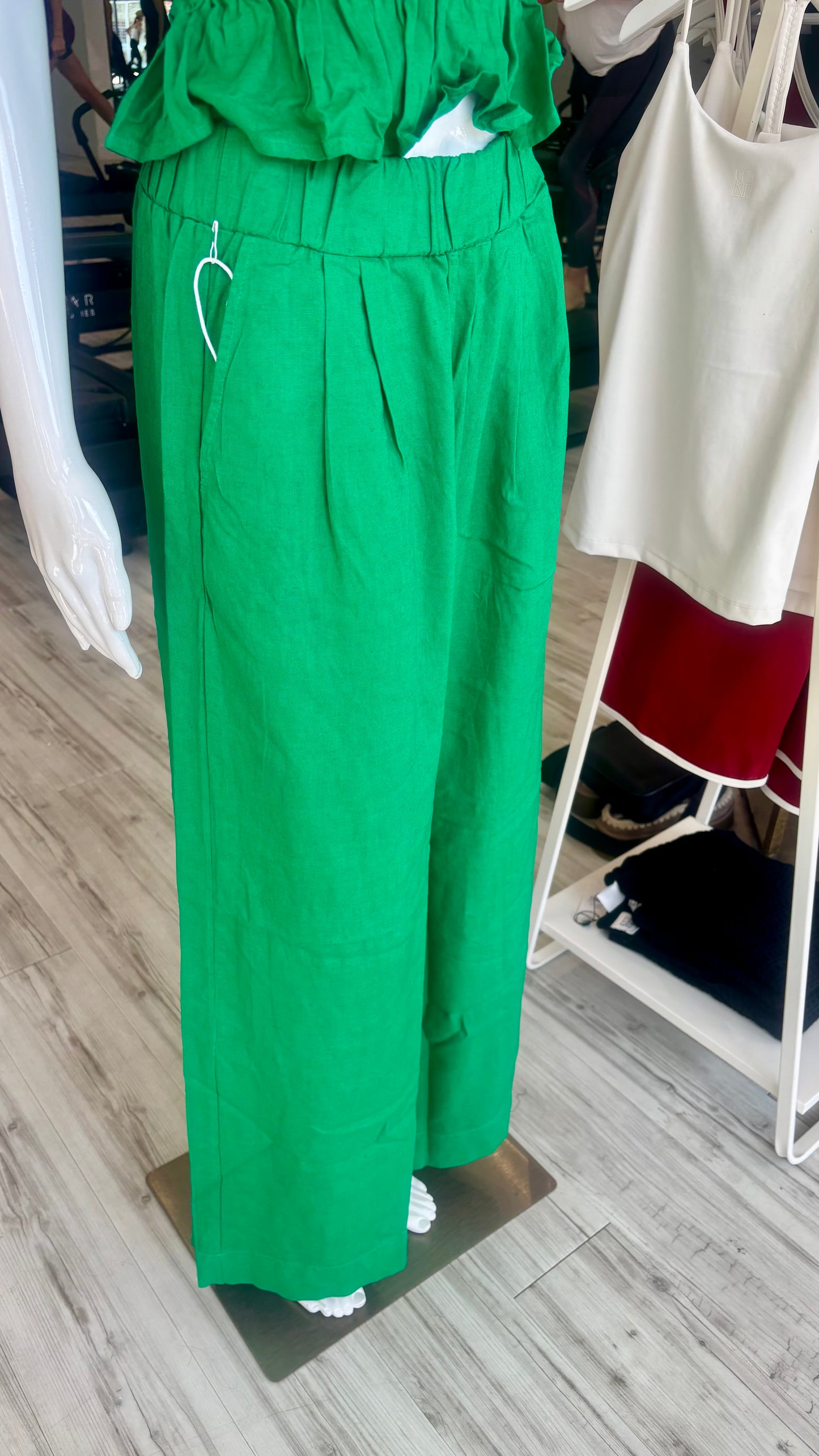 Linen Pull-On Trouser - Kelly Green