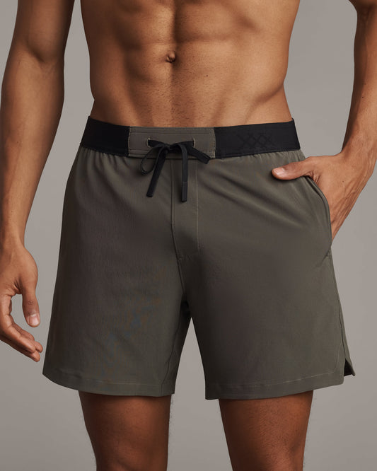 Mens 6" Base Training Short - Unlined - Lichen Green