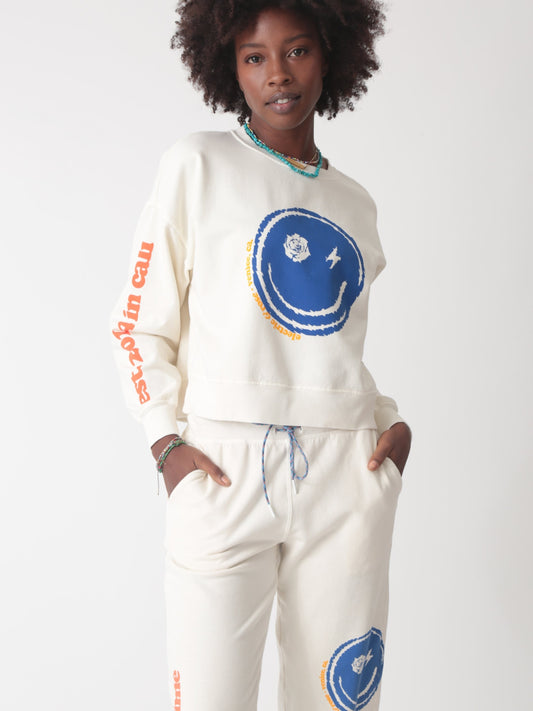 Classic Sweatshirt-Smiley - Ivory