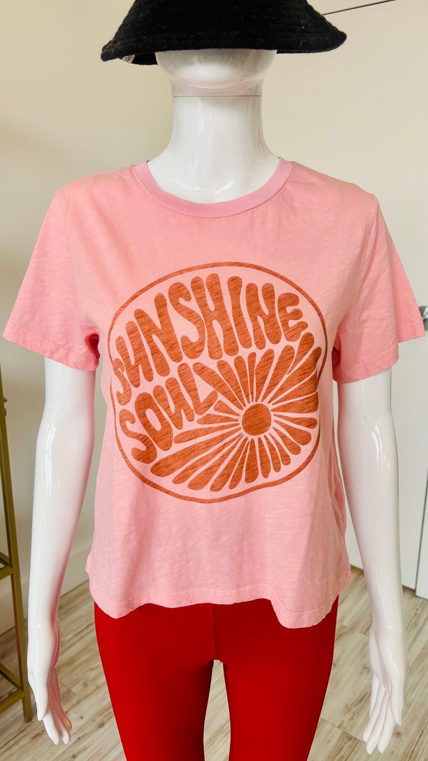 Crew Neck Tee - Sunshine - Iconic Pink